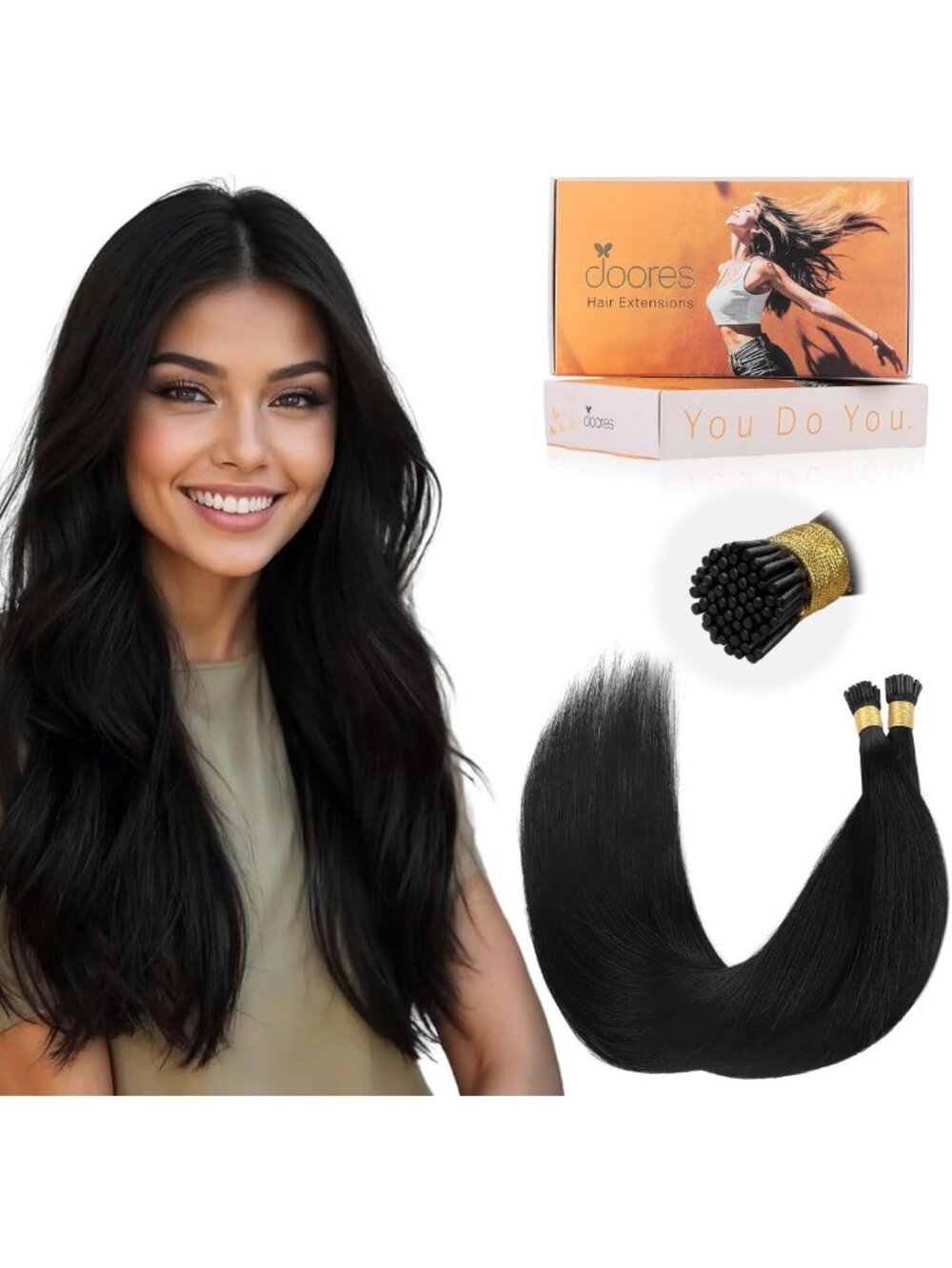 DOORES Hair Extensions Real Human Hair